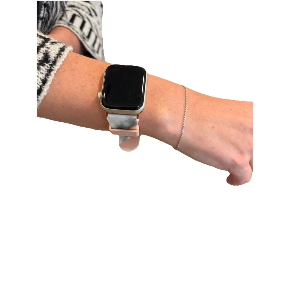 NEW I.N.C. Women's Pink Gray Marbled Rose‎ Gold 38mm Apple Watch Band Strap